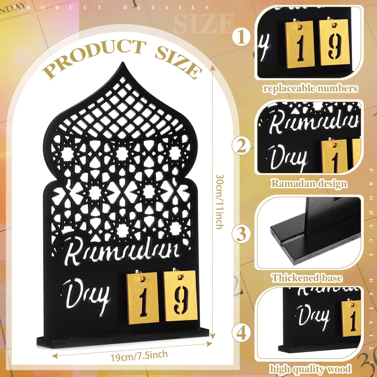 Doublefill Ramadan Calendar Set Ramadan Advent Calendar 30 Days Wooden Eid Mubarak Diy Countdown Calendar Ramadan Decoration Gif