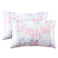 Exq Home Satin Pillowcase For Hair And Skin - Multicolor Printed Flower Silk Pillowcase 2 Pack 20X26 Inches - Standard Size Sati