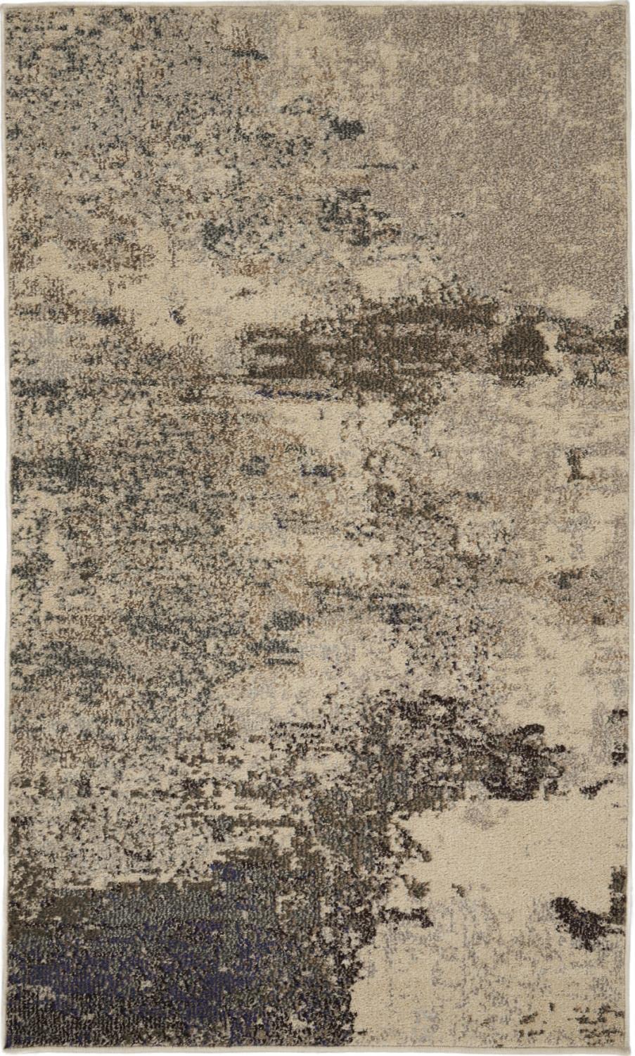 Nourison Celestial Modern Abstract Ivory/Grey 3' X 5' Area Rug, Easy Cleaning, Non Shedding, Bed Room, Living Room, Dining Room,
