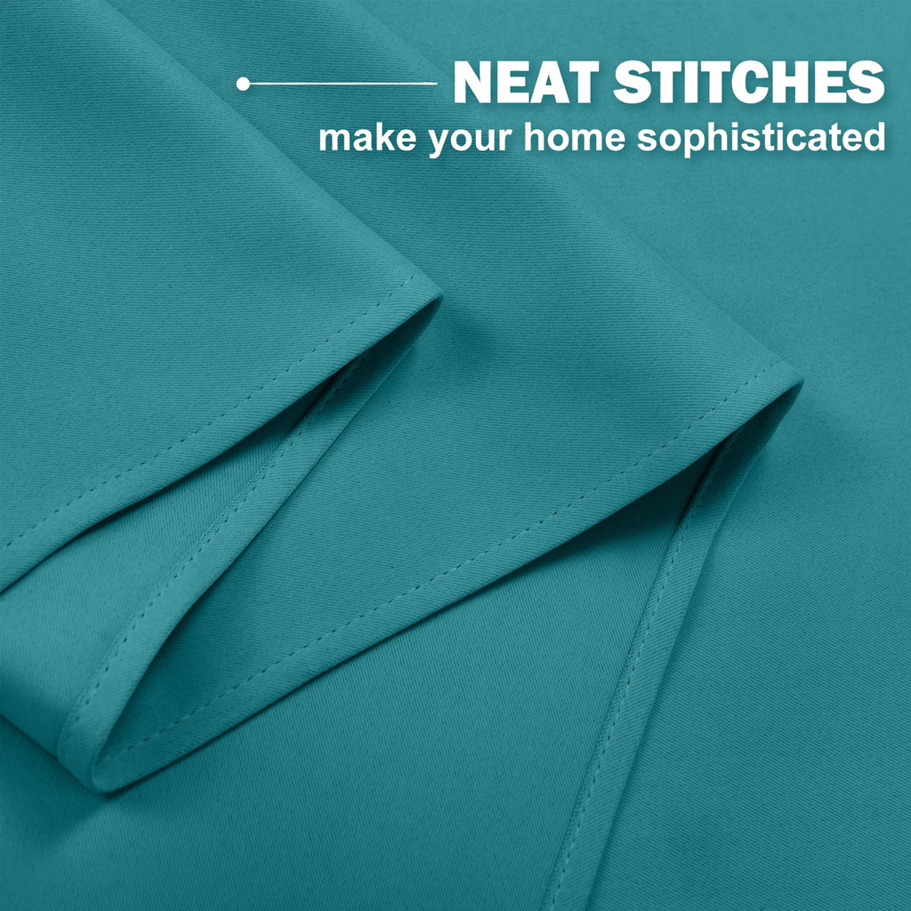 Nicetown Cafe Curtain Tiers 36 Inch Length, Kitchen Window Curtains Over Sink, Set 2 Pack Privacy Thermal Insulated Short Curtain For Bathroom Basement Small Windows Cover, Peacock Teal, 34X36 Inches