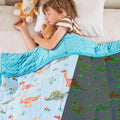 Yescool Weighted Blanket 3 Pounds Weighted Lap Blanket, Glow In The Dark Dinosaur Heavy Blanket For Sleeping, Washable Warm Mink