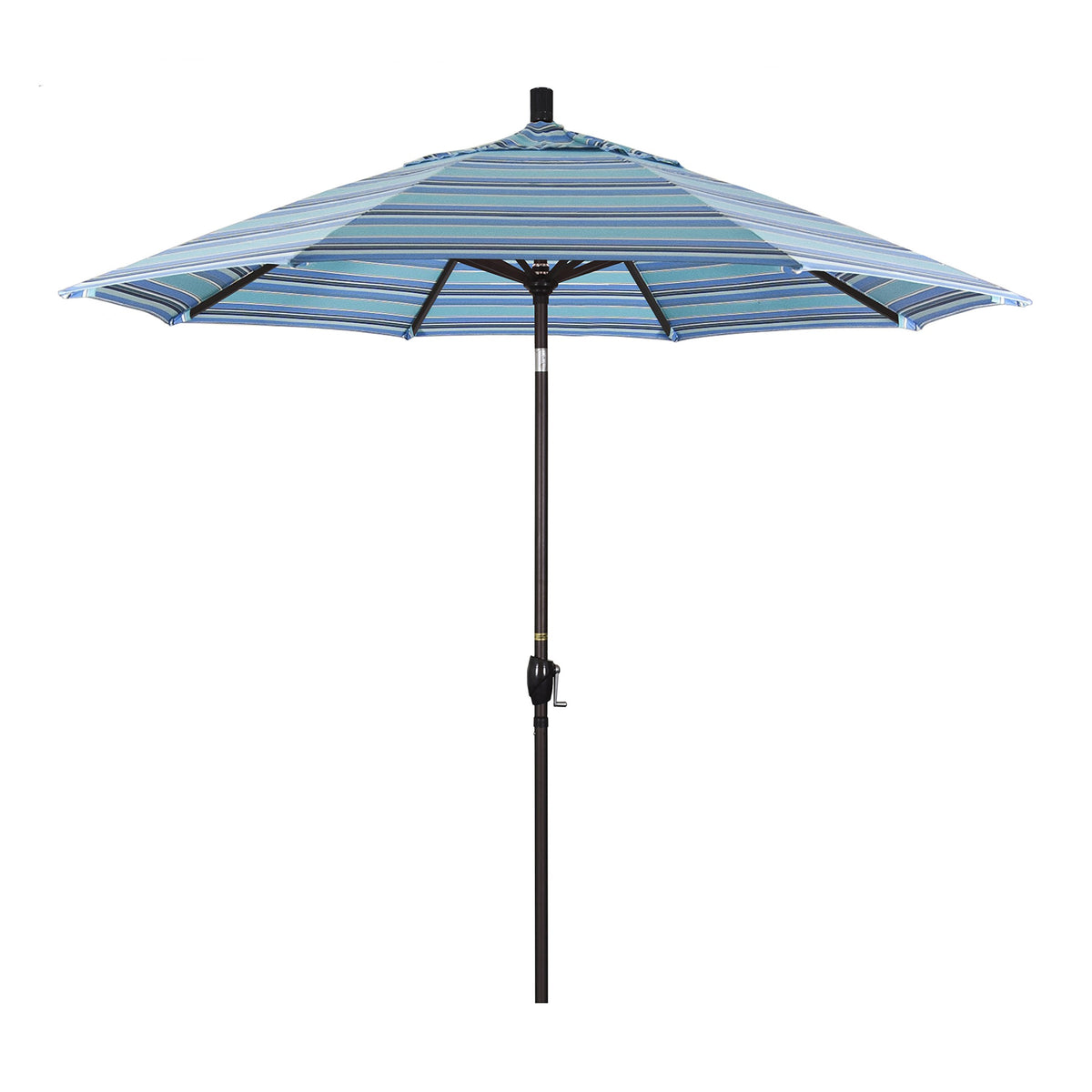 California Umbrella Gspt908117-56001 9' Round Aluminum Market, Crank Lift, Push Button Tilt, Bronze Pole, Sunbrella Dolce Oasis