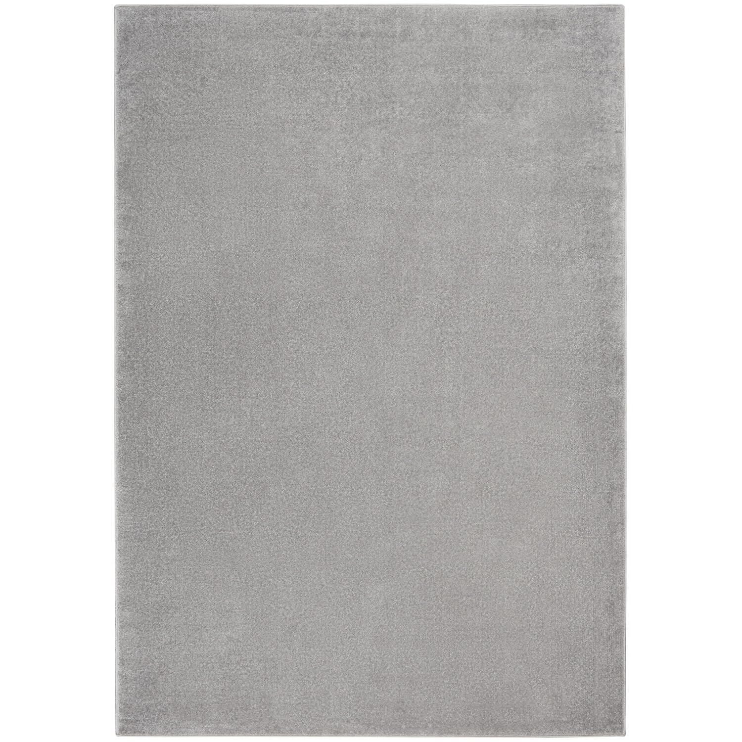 Nourison Essentials Indoor/Outdoor Silver Grey 6' X 9' Area Rug, Easy Cleaning, Non Shedding, Bed Room, Living Room, Dining Room