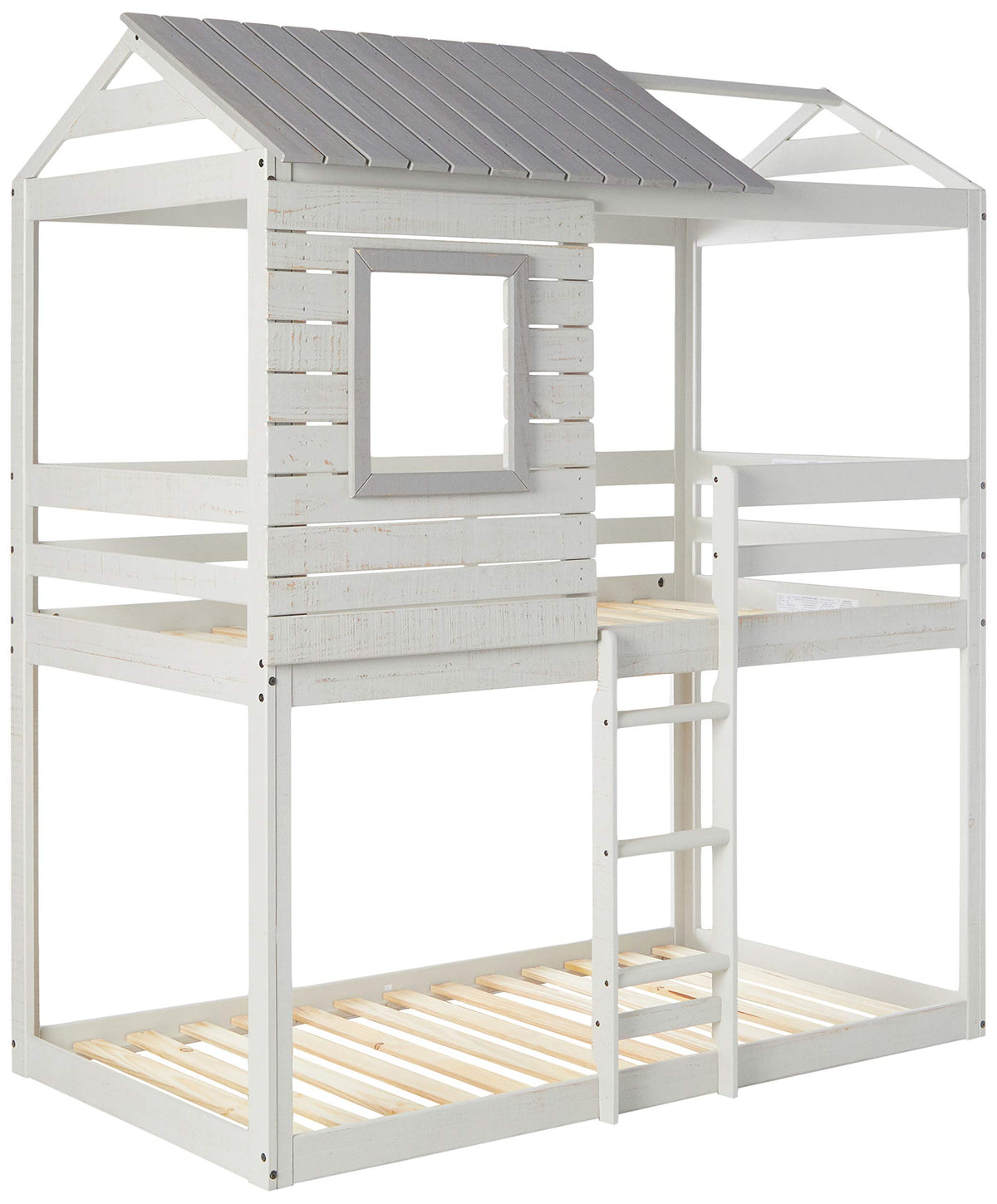 Donco Kids 1370-Ttlg Deer Blind Bunk Loft Bed, Twin/Twin, Light Grey