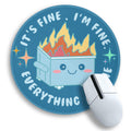 Gctriki Dumpster On Fire Mouse Pad, Cute Round Mouse Pads For Desk, Funny Blue Mousepad For Computer Laptop Gaming, Stitched Edg