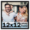 CountryArtHouse 12x12 Frame Black Solid Pine Wood Picture Frame Includes UV Acrylic Plexiglass, Acid Free Foam Backing Board and