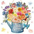 Juexica Hello Spring Door Sign for Front Door Flower Door Hanger Wreaths Spring Wooden Hanging Decor Rustic Welcome Sign for Fro