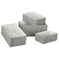 Kolorr Daisydrop Cloth Basket (S,M,L,Xl) GreenPack Of 4 | Fabric Storage Organizer With Handles Storage Baskets For Organizing 