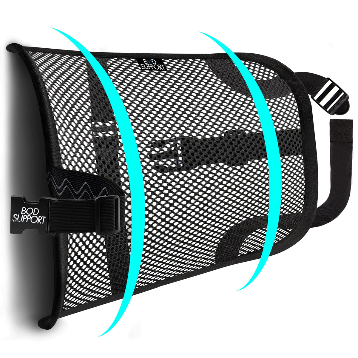 Lumbar Support Pillow For Office Chair And Car Back Support - Double Adjustable Straps And Breathable Mesh For All-Day Comfort,