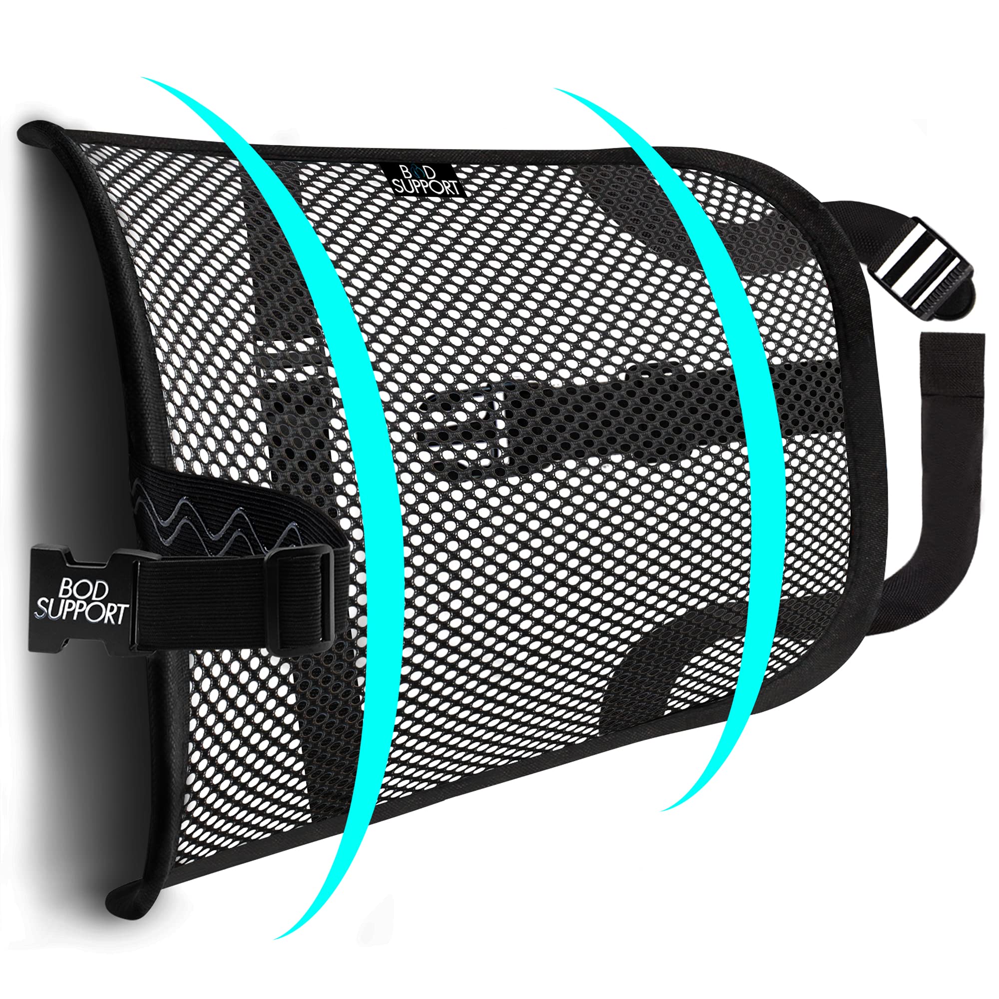 Lumbar Support Pillow For Office Chair And Car Back Support - Double Adjustable Straps And Breathable Mesh For All-Day Comfort,