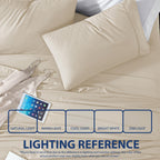 Cathay Home Essentials Ultra Soft Hypoallergenic Wrinkle Resistant Double Brushed Microfiber Bedding Sheet Set, Cream, California King
