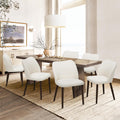 COLAMY Upholstered Dining Chairs Set of 6, Modern Fabric Dining Room Kitchen Side Chair with Padded Seat and Wood Legs for Resta