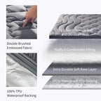 Sonive Waterproof Mattress Pad - Quilted Fitted Mattress Topper, Soft And Breathable Mattress Protector, Fluffy Pillow Top Mattr