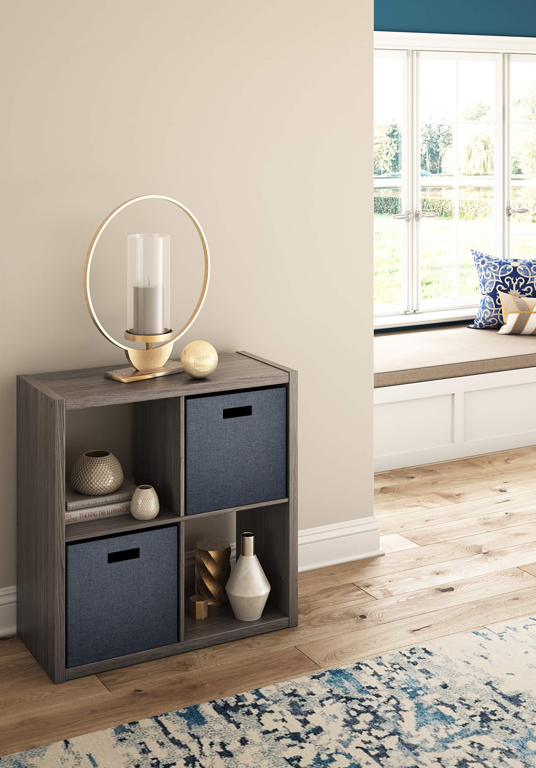 Closetmaid 4552 Decorative Open Back 4-Cube Storage Organizer, Graphite Gray