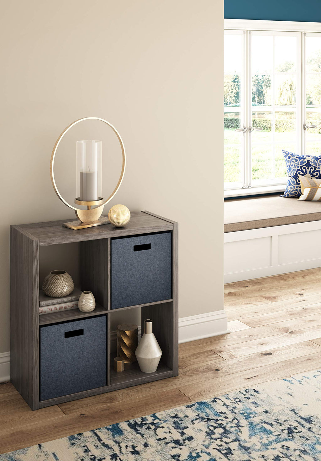 Closetmaid 4552 Decorative Open Back 4-Cube Storage Organizer, Graphite Gray