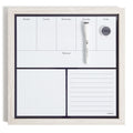U Brands Rustic Weekly Dry Erase Planner Board, 14 X 14 Inches, Office Supplies, White Wood Frame
