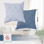 HPUK Decorative Throw Pillow Covers Set of 4 Linen Polyester Blue 18"x18"