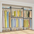 Timate P3 Wall Mounted Closet Organizer System with 5 Hanging Rods, Adjustable 5876, HeavyDuty Modular Garment Rack, Space