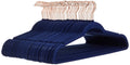 Amazon Basics Slim Velvet, Non-Slip Suit Clothes Hangers, Pack of 50, Navy Blue/Rose Gold