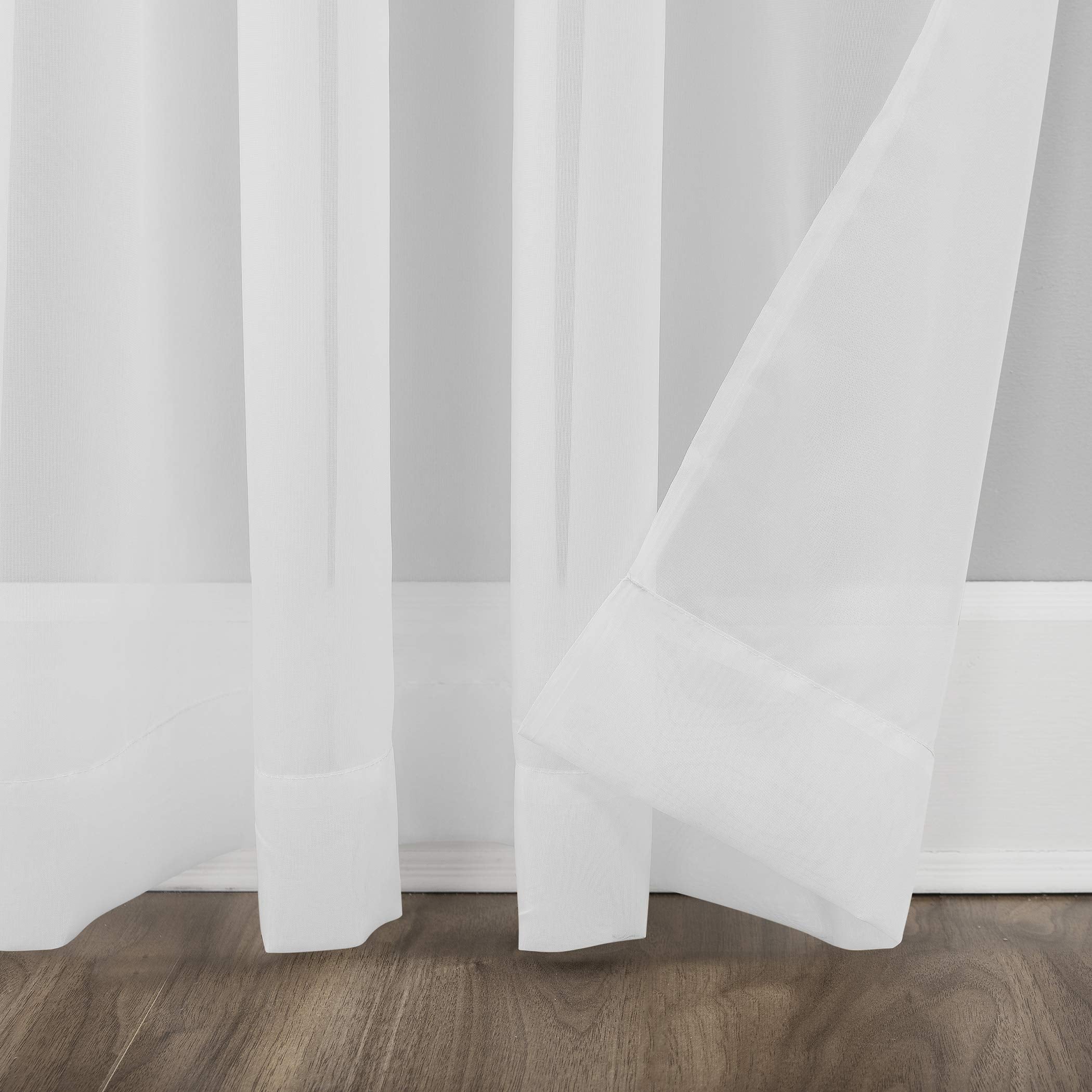 No. 918 Emily Sheer Voile Grommet Curtain Panel, 59'' X 120'', White