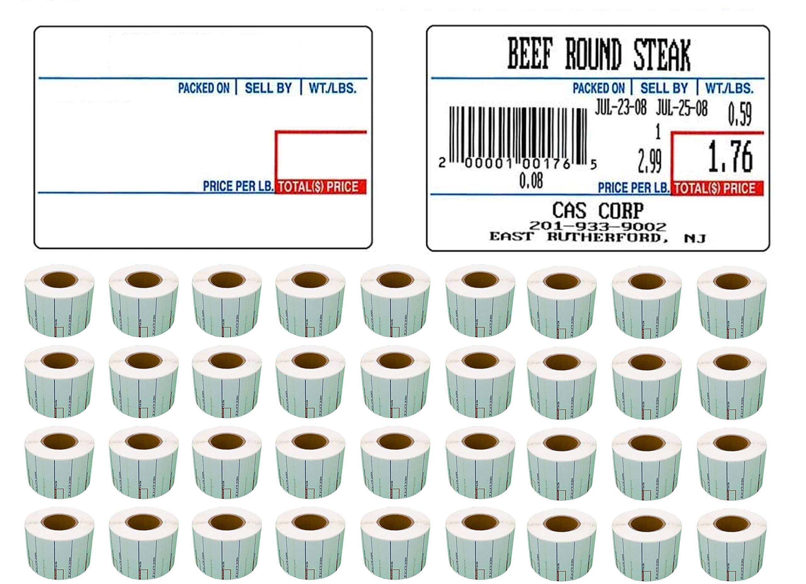 Pokanic Labels Lst-8010 Thermal 36 Rolls - 25,200 Labels 58 X 40Mm Printer Printing Scale Compatible With Cas Lp-1000 Cl-5000 Cl