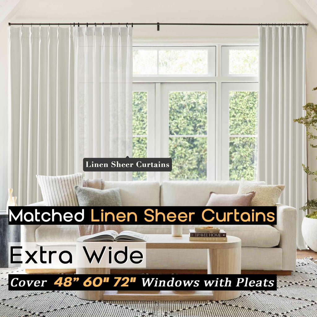Shineland Cream Blackout Curtains 102 Inch Long,Ivory Black Out Pinch Pleated Insulated Window Coverings For Winter