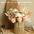 Hanlongyu Artificial Silk Flowers For Home Decor And Wedding, Faux Flower Dining Table Centerpiece. Artificial Plants Peach Flow