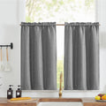 jinchan Kitchen Curtains Linen Textured Tier Curtains Rod Pocket Flax Linen Look Tiers Curtains for Kitchen Living Room Farmhous