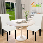 Easy-Going 100% Waterproof Dining Room Chair Cover Set Of 2, Stretch Jacquard Parson Chair Slipcover Removable Washable Chair Protector For Home, Restaurant, Banquet (Xlarge, Cream)