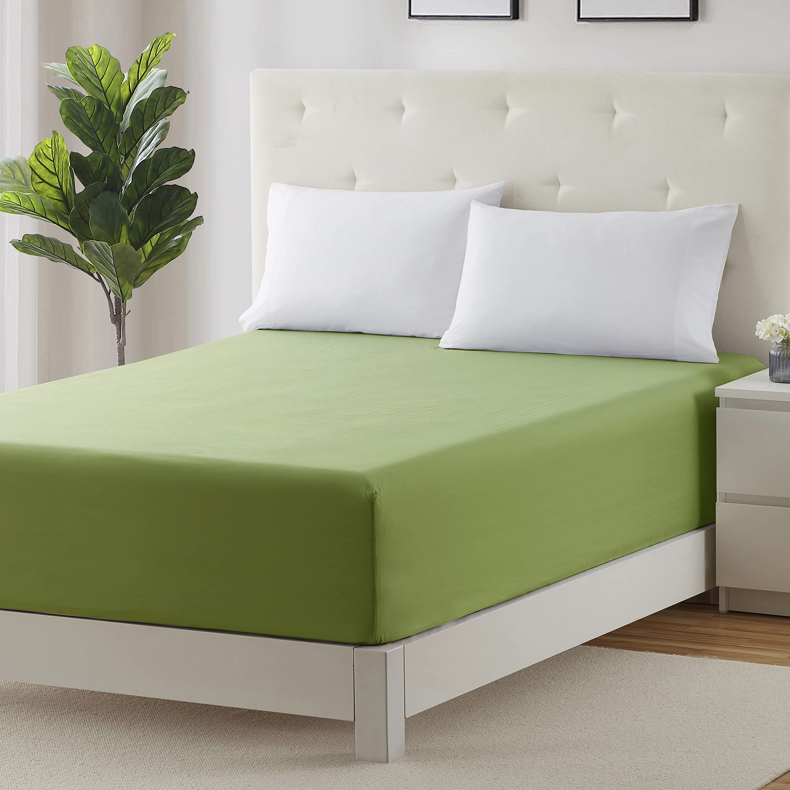 Clara Clark Deep Pocket Full Fitted Sheet Fits Up To 21 Inch Mattress - Super Soft Full Fitted Sheet Only, Fade, Stain Resistant