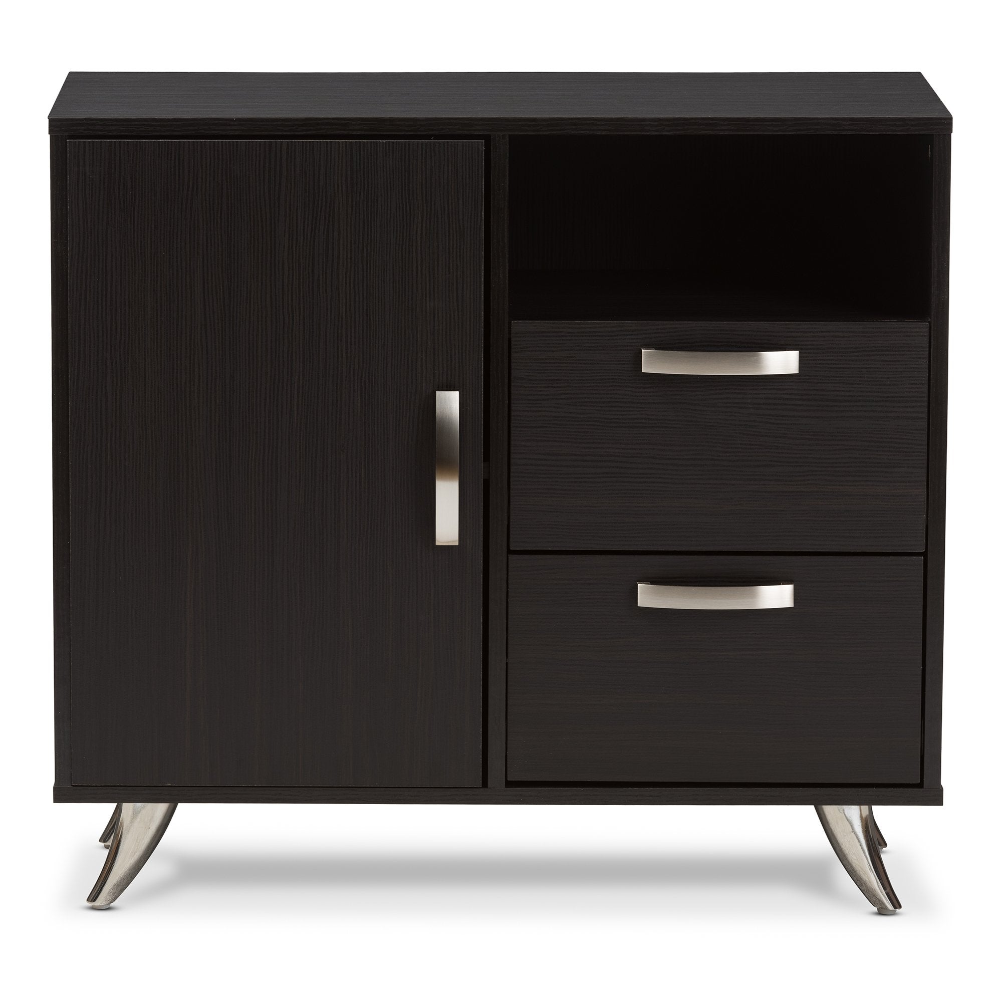 Baxton Studio Warwick Wood Top Buffet in Dark Brown