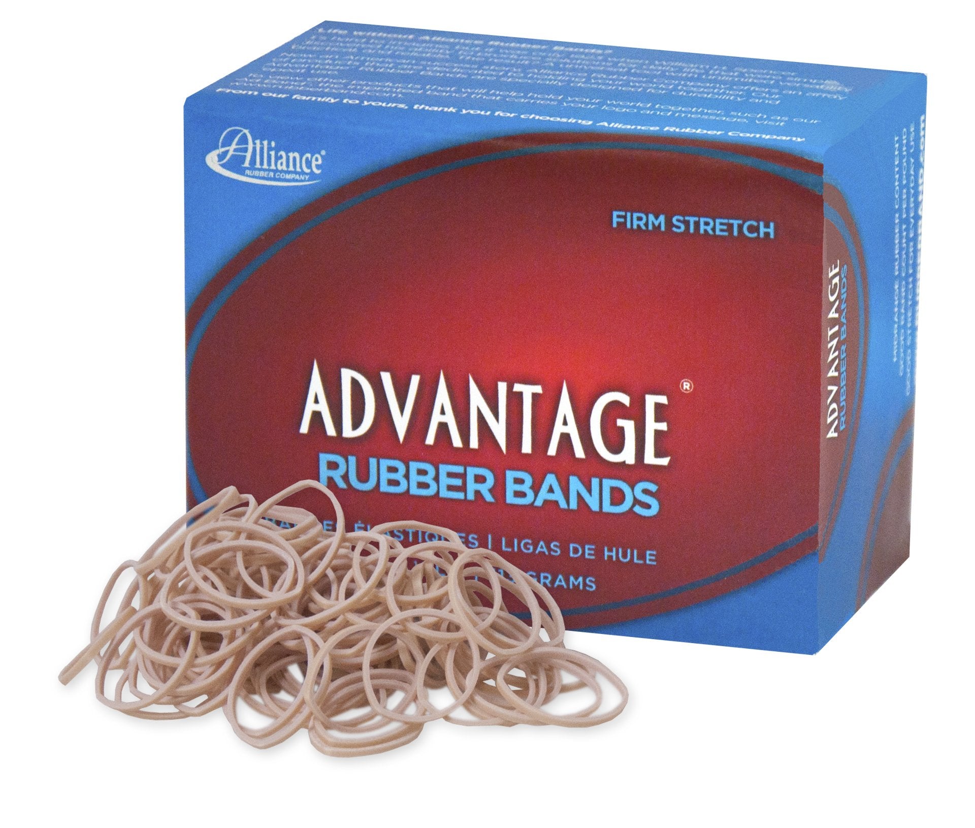 Alliance Rubber 26089 Advantage Rubber Bands Size #8, 1/4 Lb Box Contains Approx. 1300 Bands (7/8' X 1/16', Natural Crepe)