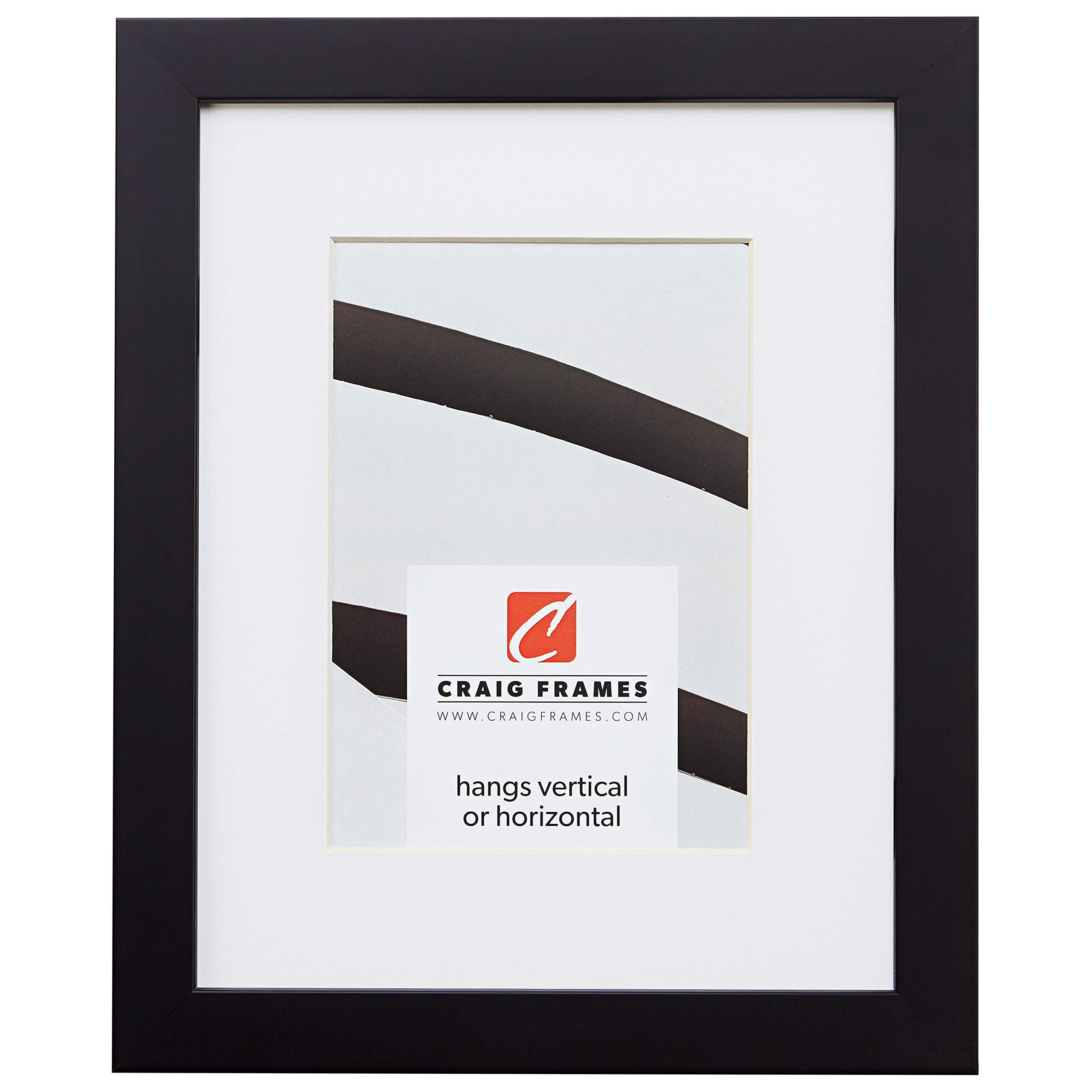 Craig Frames Confetti, 22 x 28 Inch Modern Black Picture Frame Matted to Display an 18 x 24 Inch Photo