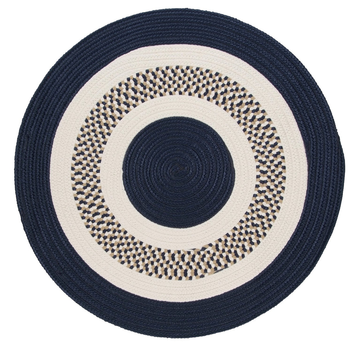 Colonial Mills Flowers Bay Navy Braided Rug Rug Size: Round 11'