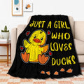 Just Girl Loves Ducks Blanket Soft Blankets And Throws Flannel Cozy Lightweight Quilt Gift Perfect For Bed Sofa Couch-60 X50 Med