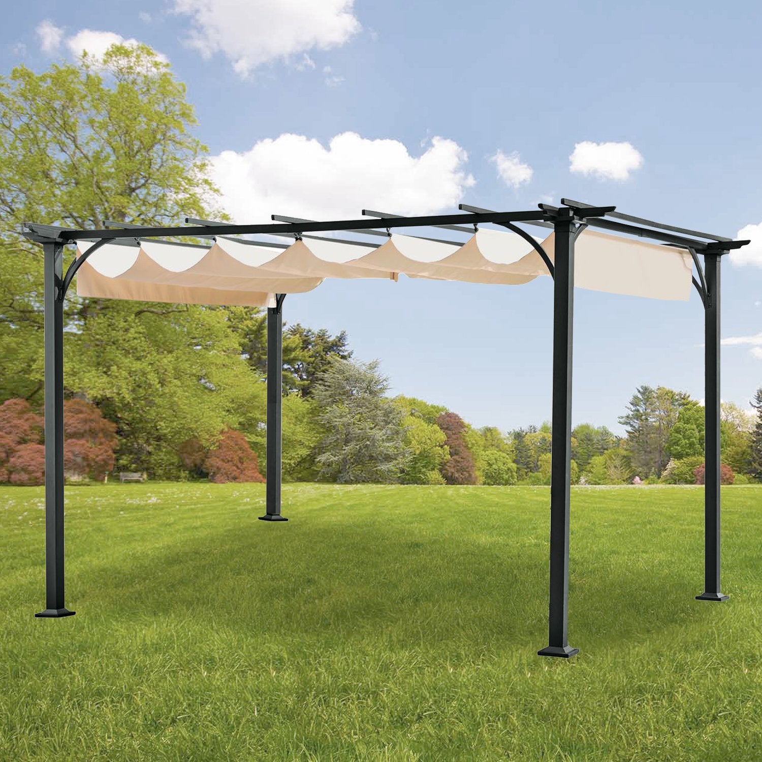 Garden Winds Replacement Canopy Top Cover For The Naples Pergola - Riplock 500 Beige