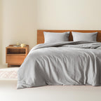 Comfort Spaces White Queen Duvet Cover Set - 3 Pieces Breathable Dotted Weave Texture Duvet Sets, Modern Farmhouse Boho Duvet Co