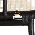 Baxton Studio Reegan Queen Rattan Headboard, 65-inch W x 1.2 -inch D x 37.4-inch H, Black/Natural Brown (232-13246-HiT)