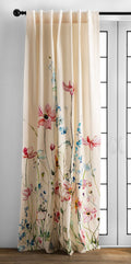 Maison D' Hermine 100% Cotton Curtain - 50'X84' Beige Decorative Curtain - Aesthetic Curtains For Farmhouse, Kitchen & Bedroom