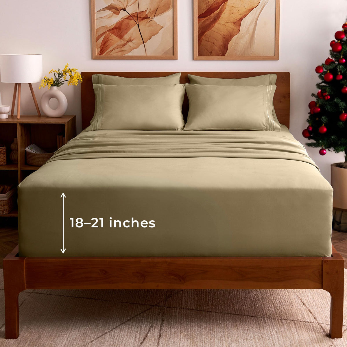 Mellanni Full Sheet Set - 6-Piece Iconic Collection Bedding, (Including 4 Pillowcases), 21-Inch Extra Deep Pocket, Easy Care, Ul