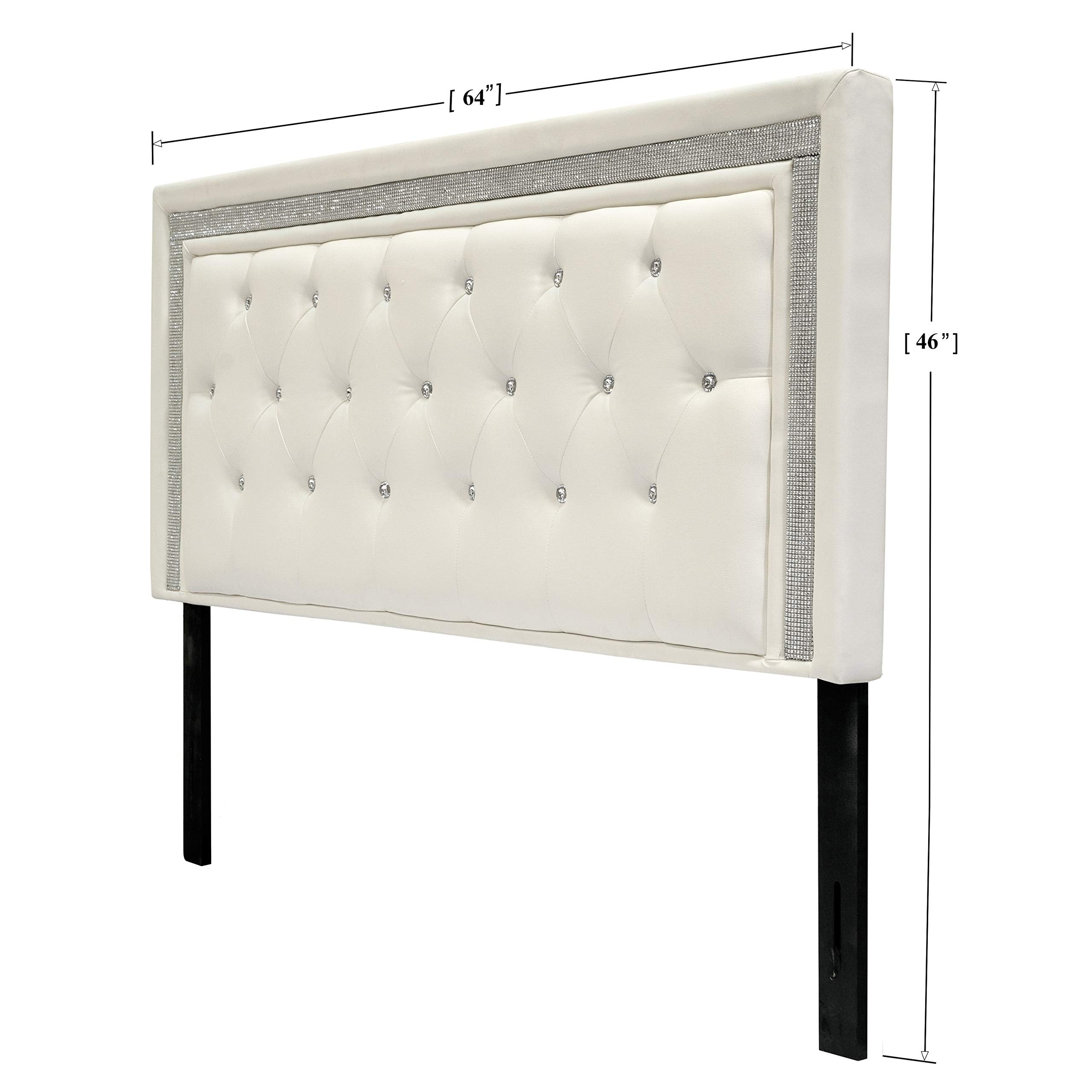 Best Master Furniture Hope Tufted Vinyl Upholstered Headboard - Thumbnail 4