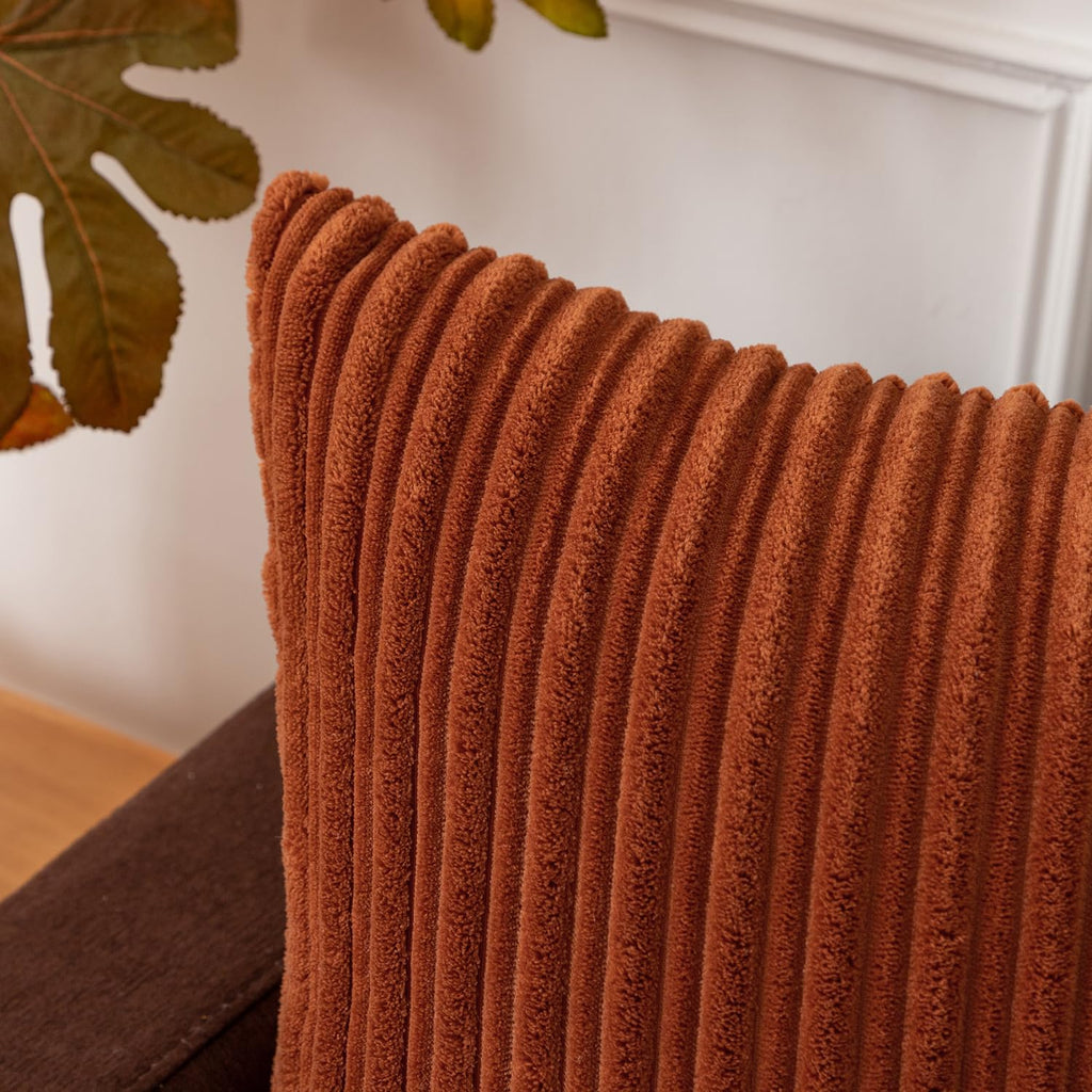 Kevin Textile Pack Of 2 Corduroy Soft Soild Decorative Rectangle Throw Pillow Covers Set Cushion Cases Pillowcases For Sofa Bedroom Car 12 X 20 Inch 30 X 50 Cm Rust