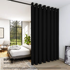 Deconovo Blackout Room Darkening Thermal Insulated Wide Panel Curtains For Bedroom 100 X 84 Inch Black 1 Panel