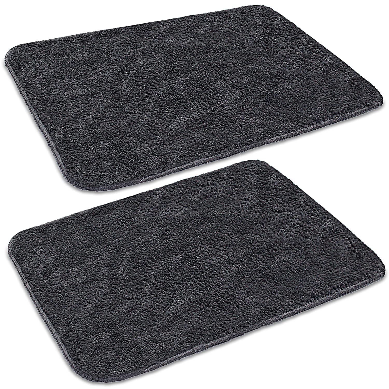 SKIVE India Microfiber Multi Purpose Bathroom Mat,Bathroom Rugs and Mats 2 Piece Anti Slip Bath Mats Soft Plush Plain Design for