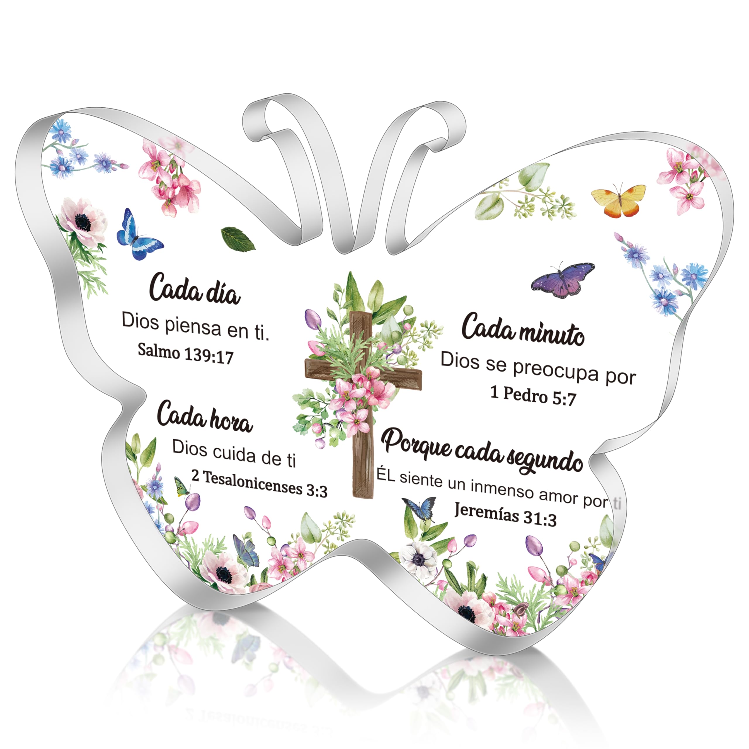 Yopyame Spanish Christian Acrylic Gifts - Religious Inspirational Gift With Bible Verse Prayers Gifts For Women Faith Keepsake P