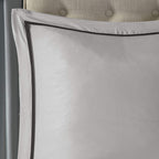 Madison Park Essentials Room In A Bag Faux Silk Comforter Set - Luxe Diamond Tufting All Season Bedding, Matching Curtains, Decorative Pillows, Grey King(104'X92') 24 Piece