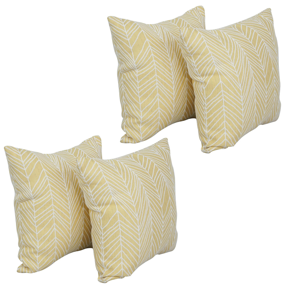 Blazing Needles Square Polyester Jacquard Throw Pillows, 17&quot;, Demeter Lemona 4 Count