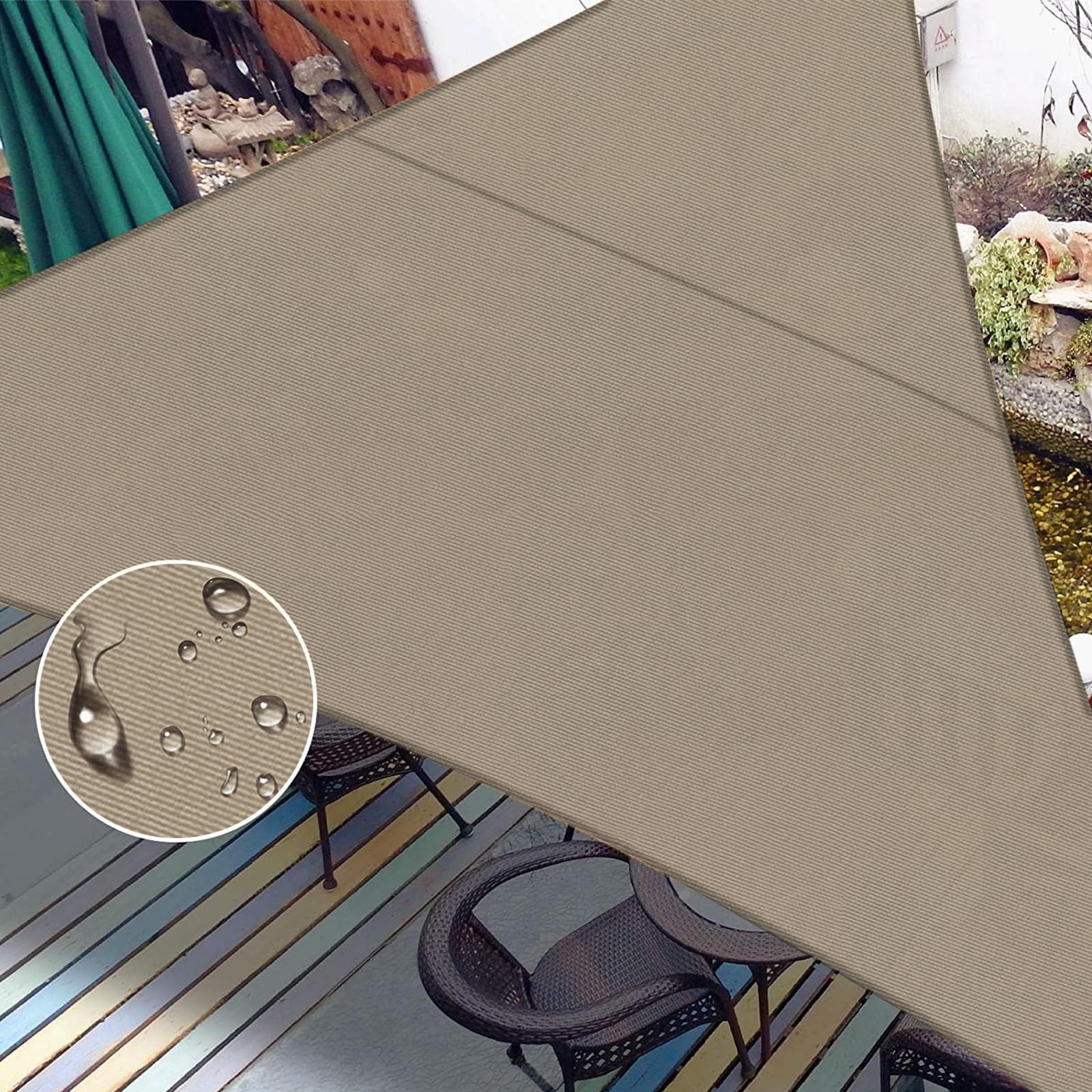 Love Story Waterproof 16 'X16 'X16 ' Triangle Taupe Sun Shade Sail Cannoy Uv Resistant For Outdoor Patio Garden Backyard(We Make