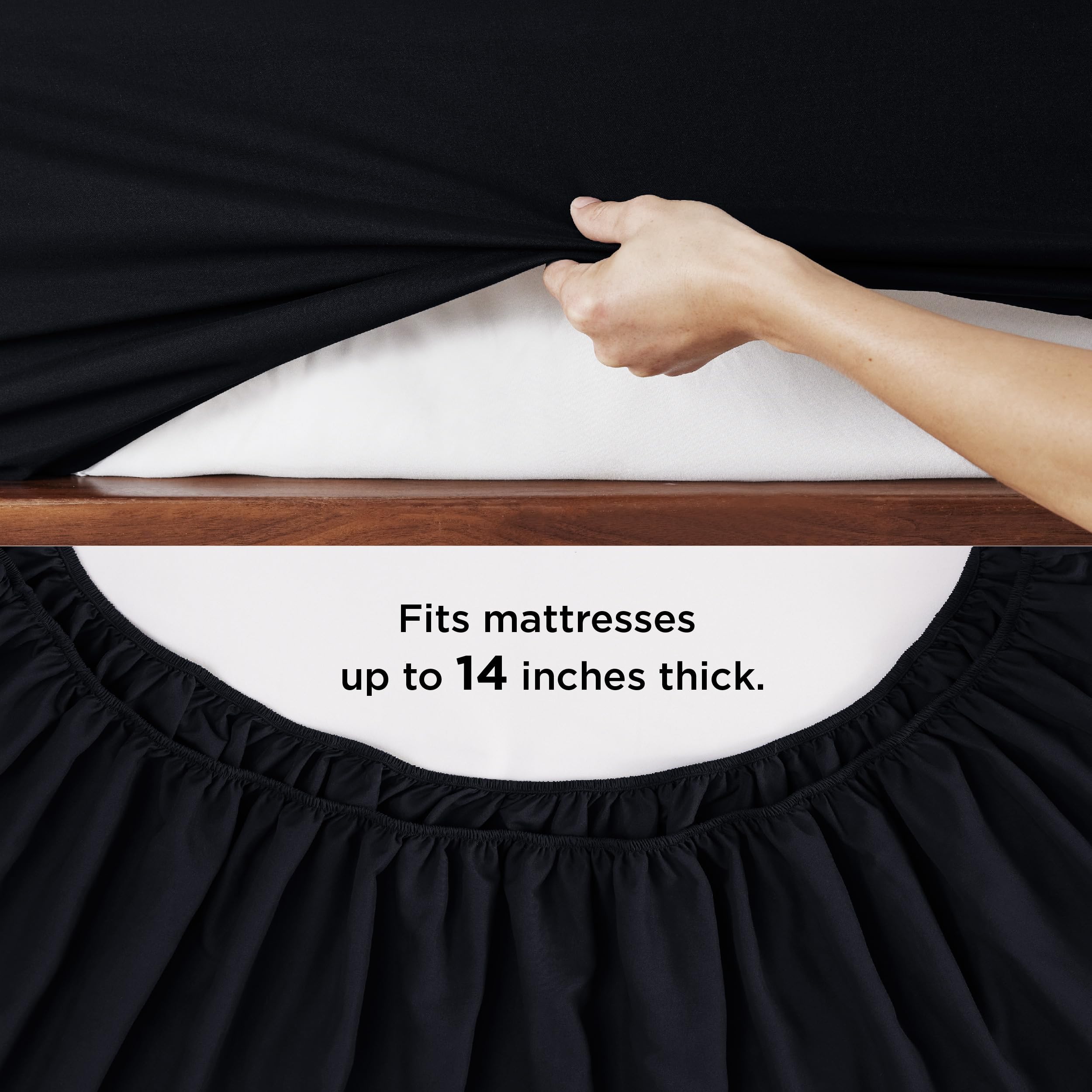 Bedsure Black Comforter Set Queen - 7 Pieces Solid Bed In A Bag, Queen Bed Set With Comforter, Sheets, Pillowcases & Shams