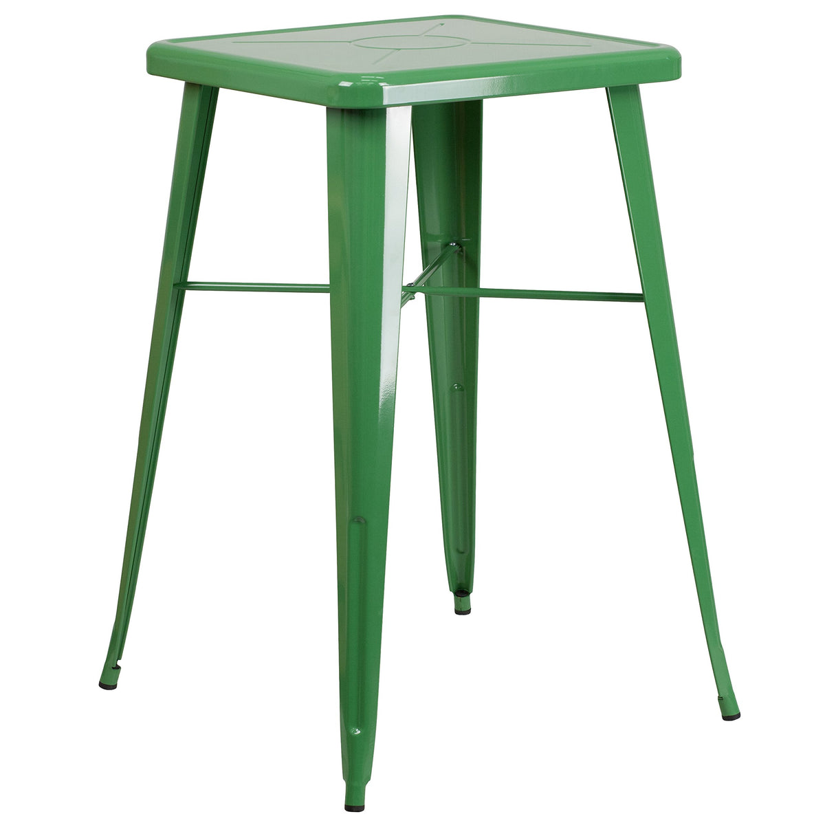 Flash Furniture Aaron Commercial Grade 23.75&quot; Square Green Metal Indoor-Outdoor Bar Height Table